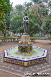 Park fountain, The Alcazaba of Malaca, Spain; Islamic style castle