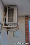 Heat pump on balcony, Fuengirola, Malaga, Spain