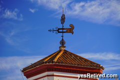 Weather vane, Church, Fuengirola, Malaga, Spain; lightning rod