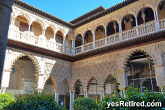 Mixed architecture, Moorish and Roman, Royal Alcázar Palace, Seville, Spain, 2024