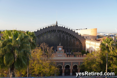 Market in old train station, View from Hotel, Seville, Spain, 2024