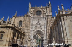 Columbus burial entrance, Gothic Cathedral of Seville, Seville, Spain, 2024
