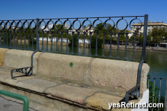 Stone bench ironwork, Seville, Spain, 2024