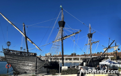 Nao Victoria tall Ship Galeon, Malaga, Spain, 2025; Victory