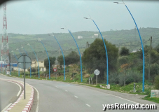 Blue light poles, Chefchaouen, Morocco, 2024