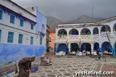 Pointy hat robes, plazza square, Chefchaouen, Morocco, 2024
