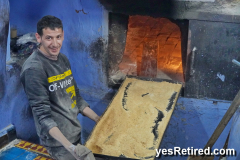Fire Roasting flour for pastry, Chefchaouen, Morocco, 2024