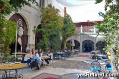 Riad, courtyard of home, converted to restaurant, Marrakech, Morocco, 2024