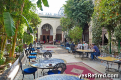Riad, courtyard of home, converted to restaurant, Marrakech, Morocco, 2024